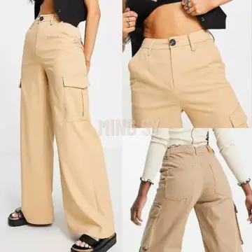 6 Pocket Cargo Pants Straight Cut Pants Casual Baggy Pants Women