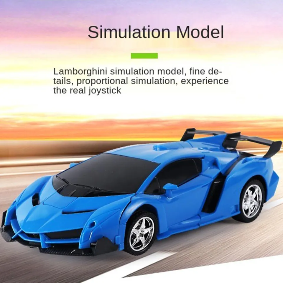  YZBHHWW RC Remote Control Car 1:18 Deformed Remote Control Car  Children's Toy Car 360°Rotating, One-Button Deformation, Car Robots Can Be  Switched at Will Cool Light Music Boy and Girl Toy Car 