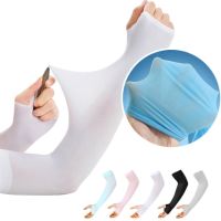 Long Gloves Sun UV Protection Hand Protector Cover Arm Sleeves Ice Silk Sunscreen Sleeves Outdoor Arm Warmer Half Finger Sleeves
