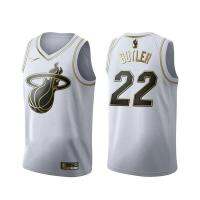 Top-quality Basketball Jersey Mens Jimmy Butler 22 Miami Heat Hot Pressing Black Golden Jersey