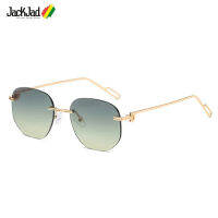 JackJad 2021แฟชั่น Cool สไตล์ Rimless โลหะสไตล์แว่นตากันแดดผู้หญิง Gradient ยี่ห้อออกแบบแว่นตากันแดด Oculos De Sol 3089