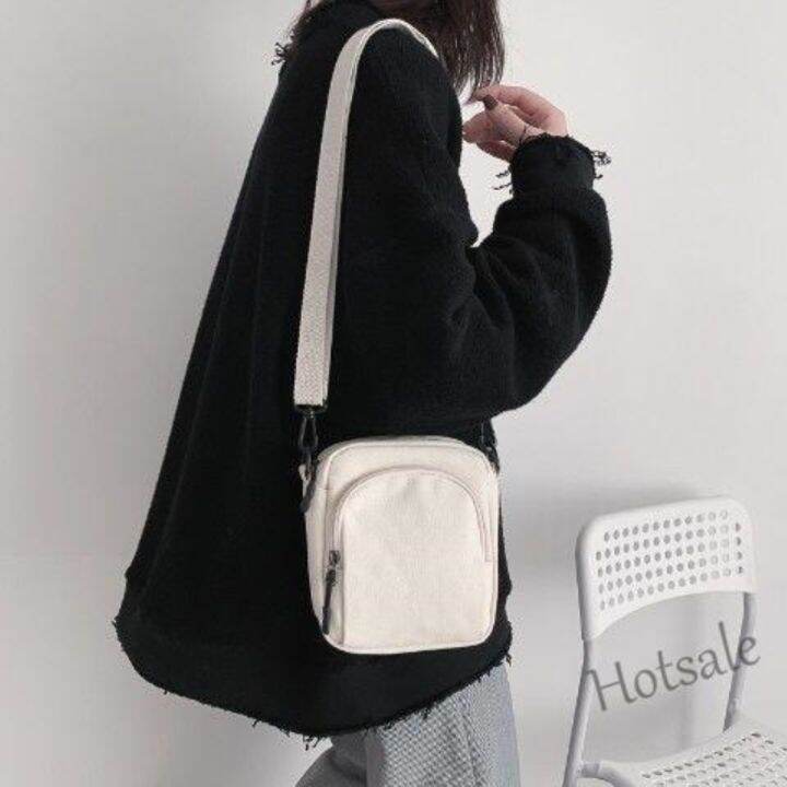 hot-sale-c16-female-messenger-bag-korean-versatile-one-shoulder-ins-super-fire-black-simple-student-canvas-bag