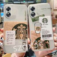 เคสสมาร์ทโฟนสินค้าใหม่เคสโทรศัพท์ OPPO A58 4G A77 A17 A57 A77S Reno8 Pro Reno 8 8Z 5G ที่สร้างสรรค์น่ารักลาย Starbucks เคสเคสกันกระแทกด้านหลังนิ่มซิลิโคนใสสำหรับ OPPOA58