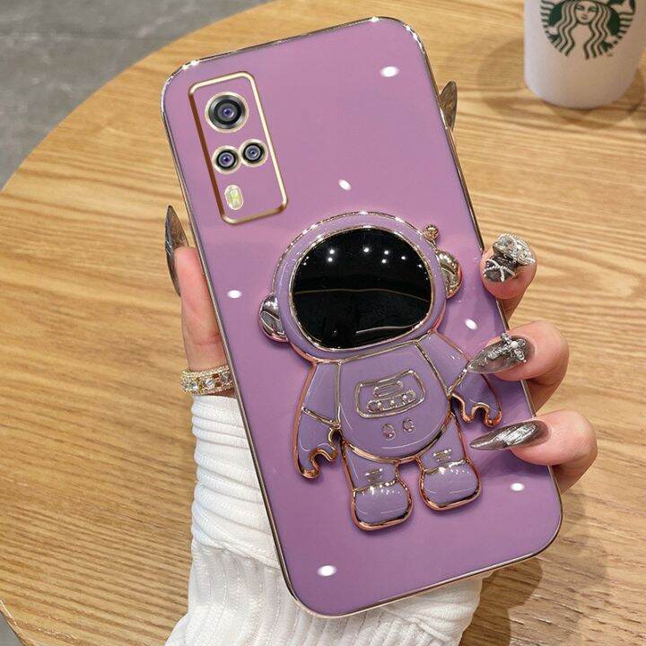 เคสนิ่มเคลือบ6d-vivo-y51-y31-2020-y31-y53s-y51a-2021เคส4g-ซิลิโคน-tpu-เคสโทรศัพท์ขาตั้งนักบินอวกาศ