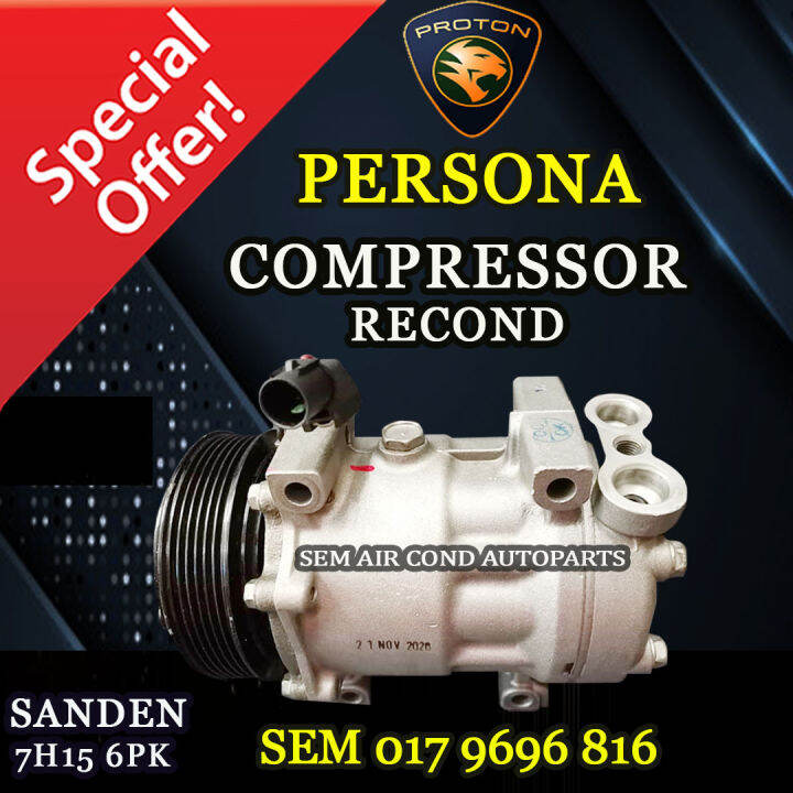 PROTON PERSONA SANDEN 7H15 6PK RECOND COMPRESSOR/ KOMPRESOR (CAR