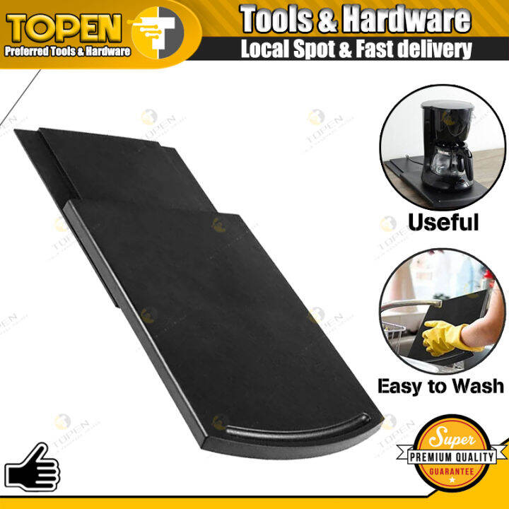 TOPEN Kitchen Caddy Sliding Coffee Maker Tray Mat Countertop Storage