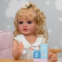 ตุ๊กตาเด็กสาวเด็กวัยหัดเดินทารกเด็กแรกเกิดนุ่มเต็มรูปแบบตุ๊กตาเด็กทารก55ซม. ทำมือทาสีผิว3D พร้อมของเล่นคริสต์มาสสำหรับเป็นของขวัญเด็กผู้หญิง