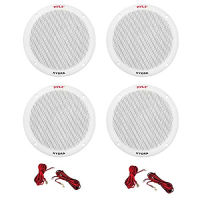 Pyle 4 X New PLMR605W 400W 6.5" Dual Cone 2-Way Full Range White Marine Boat Yacht Speakers System - Mesh speaker Grills - 2 Pairs