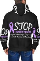 KADEUX Stop Domestic Violence Hoodies MenS WomenS Jacket Full-Zip Pullovers Hooded Sweatshirt