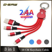 C-SAW 3 Trong 1 Móc Khóa Di Động Cáp USB Thiết Kế Đàn Guitar Cáp Sạc Nhanh