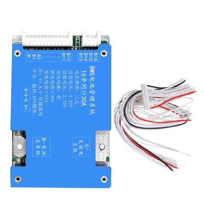 16S 60V 30A Ternary Lithium Battery Board BMS Protection Board with Balance for E-Bike Electric Motorcycle