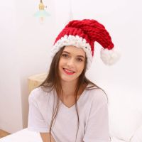 Fashion New Santa Claus Hat Knitted Christmas Hat Soft Wool Knitted Christmas Hat Christmas Eve Decoration