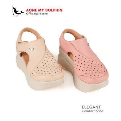 Aone My Dolphin[ลิขสิทธิ์แท้] WD65 - รองเท้าส้นสูงหนังแท้ รองเท้าเพื่อสุขภาพ รองเท้าหนังหุ้มส้น พื้นนุ่มพิเศษใส่สบายเท้า
