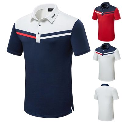 ANEW J.LINDEBERG DESCENNTE Titleist Le Coq Master Bunny PING1♞▨  Summer golf mens short-sleeved super soft silk t-shirt loose breathable perspiration large size clothes quick-drying POLO shirt