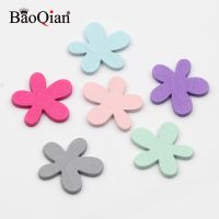 【YF】♣❏  20Pcs 26mm Mixed Color Slice Wood Crafts Embellishments Decoration Accessories