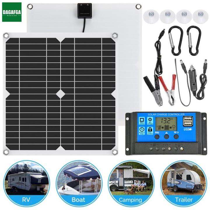 dagafga-ip65พอร์ตพร้อม-usb-คู่ที่ชาร์จแสงอาทิตย์130-260w-กันน้ำ12-24v-สำหรับตั้งแคมป์ที่ชาร์จแสงอาทิตย์-ip65ที่ชาร์จแสงอาทิตย์แผงเซลล์แสงอาทิตย์กันน้ำทนทานชุดแผงแสงอาทิตย์