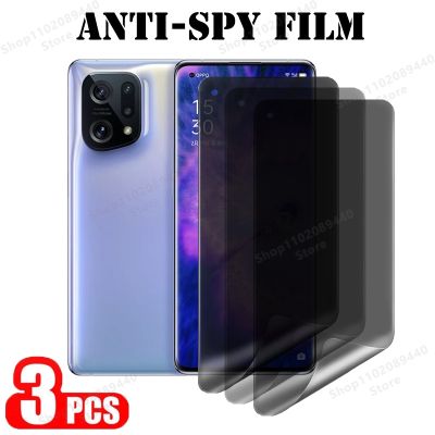 3PCS Anti Spy Hydrogel Film For OPPO Find X5 X3 Pro Protective Screen Protector For Reno 8 6 5 Pro Plus 7 SE Privacy Film