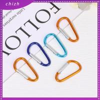 CHIZH 5/10pcs Random คุณภาพสูง อลูมิเนียมหลากสี อุปกรณ์ ความปลอดภัย พวงกุญแจหัวเข็มขัด ปุ่มปีนเขา ตะขอเกี่ยวเดินป่า คาราไบเนอร์อัลลอย