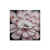 Barocco Abstract Textured Pink Flower Oil Painting  Hand Painted On Canvas Modern Plant Canvas Wall Art For Living Room Home Decor