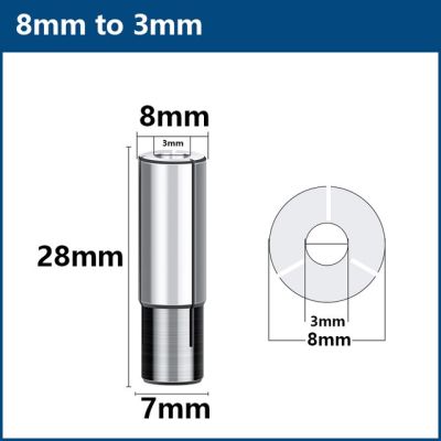 หัวจับดอกสว่านคอลเลตขนาด6มม. 6.35มม. 8มม. 9.5มม. 10มม. 12มม. 12.7มม. อะแดปเตอร์หัวจับดอกเราเตอร์สำหรับอุปกรณ์เสริมเครื่องยนต์ Cnc