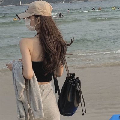 Korean Version All-match y Small Camisole Summer New Womens Solid Color Fashion Halter Neck Sleeveless Top