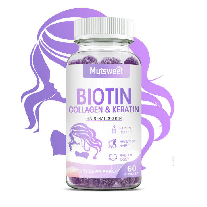 Biotin Collagen Supplement with Vitamin B Complex Supports Hair and