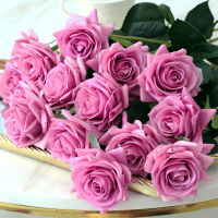 【Cw】7pcs Artificial Flowers Decor Rose Silk Flowers Floral Latex Real Touch Rose Wedding Bouquet DIY Home Party Design Flowers ！