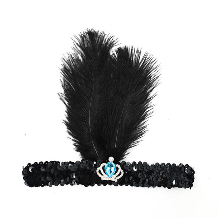1920s-prom-feather-headpiece-halloween-feather-headband-bachelorette-party-hair-accessory-gemstone-black-hair-accessory-1920s-prom-feather-headpiece-crown-gemstone-elastic-hair-accessories-halloween-t