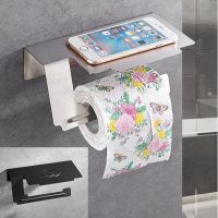 SUS 304 Stainless Steel Toilet Paper Holder with Phone Shelf  Bathroom Tissue Holder Toilet Paper Roll Holder Toilet Roll Holders