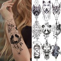 hot！【DT】✺  Large Temporary Arm Wolf Sticker Fake Hourglass Tatoos Men Kids