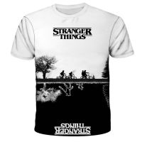 [หรูหรา] เสื้อยืด Imprimé Stranger Things Pour Fille Et Garçon Haut À Revers Humoristique Avec Dessin Animé Harajuku 100 160Cm