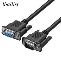 lballist DB9 9Pin Serial RS232 Extension Cable Male Female 1.5m 3m 5m 10m Black Wires  Leads Adapters