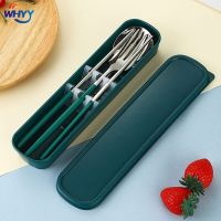 WHYY Portable Cutlery Set with Case Golden Stainless Fork Spoon Chopsticks Suit Table Tableware Travel Utensils Kitchen Gadgets Flatware Sets