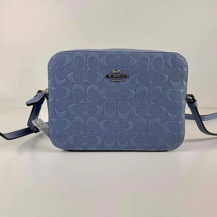 Guaranteed Authentic Coach Mini Camera Bag In Signature Leather C5897 Blue Lazada PH