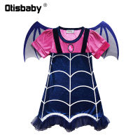 Kids Vampirina Cosplay Costumes Christmas Party Hair Accessories Bat Vampire Wings Girls Casual Clothing Set A-Line Dresses