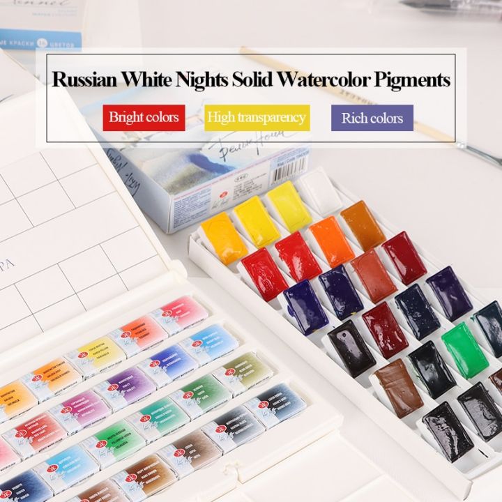 russian-white-nights-solid-watercolor-paints-conem-sonnet-student-artist-grade-12-16-24-36-colors-painting-water-color-pigments