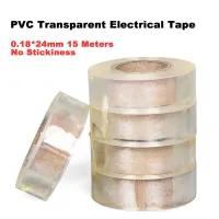 1Roll 0.18*24mm 15 Meters PVC Transparent Electrical Tape No Stickiness Plastic Tape Clear Insulation Flame Retardant Waterproof Adhesives  Tape