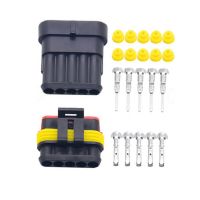 5sets 1.5 Kit 5 pins Way Female Male Super Seal  Waterproof Electrical Wire Cable Automotive Connector Car Plug