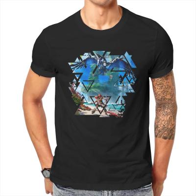 Horizon Zero Dawn Action Game Forbidden West Tshirt Vintage Punk Mens Tees Tops Big Size Cotton O-Neck T Shirt