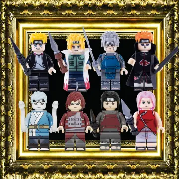 Naruto Sasuke Sakura Kakashi Obito Jiraiya Tsunade anime dolls Mini Action  toy Figures cartoon Assemble blocks kid Birthday gift