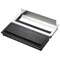 ❇ 1Pcs Desk Threading Box Aluminum Alloy Cable Box Damping Buffer Cable Box Desk Line Hole Cover with brush