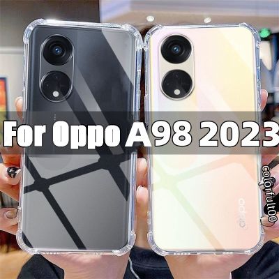 เคส Oppo A 98สำหรับ Oppo A98 A78 A58 5G 2023อะคริลิคใสนิ่มบางเฉียบชัดเจนมากเคสโทรศัพท์กันชน TPU ซิลิโคนป้องกันการกระแทกฝาหลัง