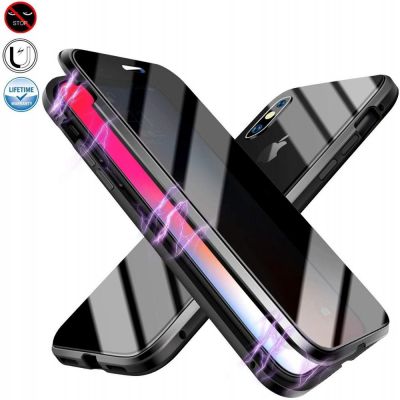 「Enjoy electronic」 Privacy Magnetic Case for iPhone 11 Pro Max XS XR Double Sided Anti-Peeping Tempered Glass Metal Cover For iPhone 12 6s 8 7 Plus