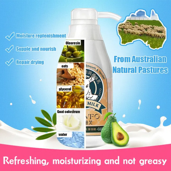 Goat Milk Body Lotion Moisture Replenishment Wash Cream Lazada PH