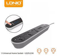 LDNIO สายไฟป้องกันไฟกระชาก3ทาง,สายขยายช่องเก็บได้ปลั๊ก UK ยาว2เมตรมี3พอร์ต USB สำหรับชาร์จ3.4A ทุกประเภท