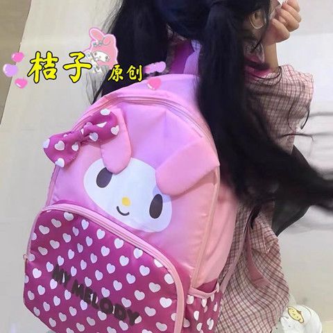 กระเป๋าสะพายหลังไนลอนสตรีการ์ตูน-hello-kitty-กระเป๋านักเรียนกระเป๋าเดินทางน่ารัก