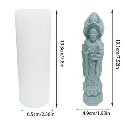 3D Buddha Statue Silicone Wax Model 3D Buddha Statue Silicone Wax Model Candle Mould | Avalokitesvara Bodhisattva Aromatherapy Plaster Cast DIY Aromatic Resin Craft Mould Supplies Home Decoration Silicone Mold Avalokitesvara Bodhisattva