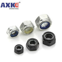 2/5/25 PCS M2 M2.5 M3 M4 M5 M6 M8 M10 M12 M16 304 สแตนเลสสีดำ HEX NYLON ใส่ล็อค NUT Self-locking Nylock NUT Locknut-cijiha