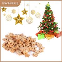 YEWANG326ชิ้น/เซ็ตเกล็ดหิมะไม้ผสม100ไม้อัลบัมงานฝีมือ DIY ChristmasTree กระดุมไม้ทำลายการตัดเย็บ