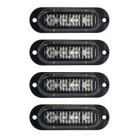 4Pcs 4LED Led Light Head Emergency Beacon Hazard Warning Light Flash Caution Strobe LightBar for Car Truck 12-24V